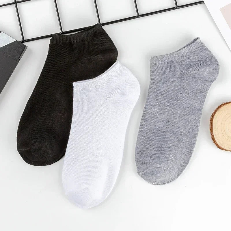 Unisex Breathable Cotton Solid Ankle Socks Pack