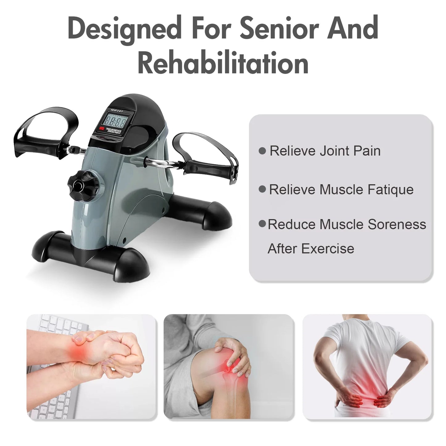 Motorized Under‑Desk Pedal Exerciser with LCD Display