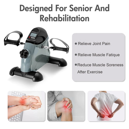 Motorized Under‑Desk Pedal Exerciser with LCD Display