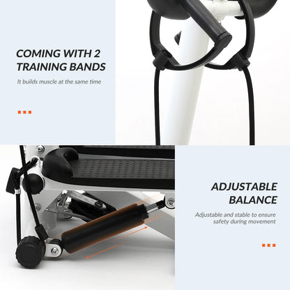 Twist Stepper Machine with Handlebar and Bands