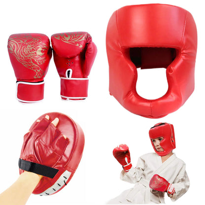 Adults/child MMA Safety Boxing Gloves Helmet Head Gear
