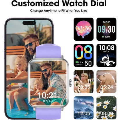 Waterproof Fitness Smartwatch: Heart, Sleep, Touchscreen Tracker