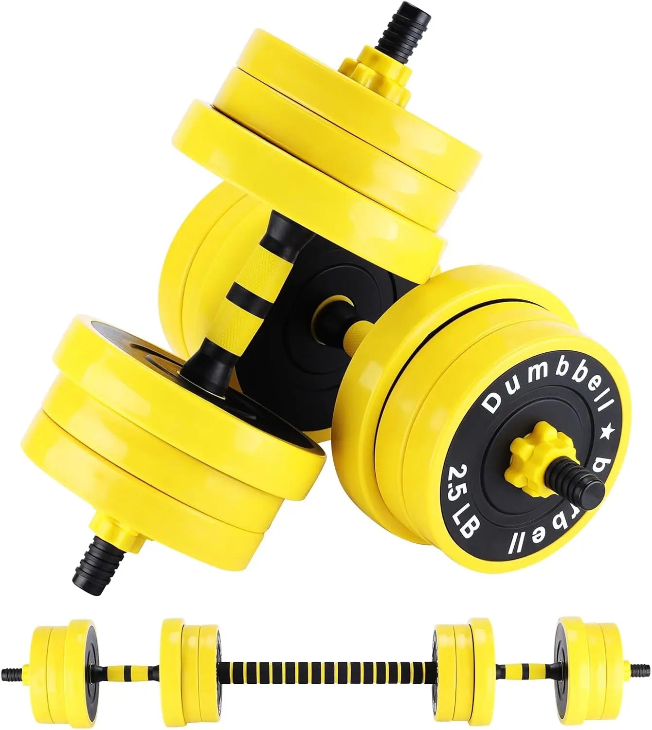 2‑in‑1 Adjustable 44 lb Dumbbell Barbell