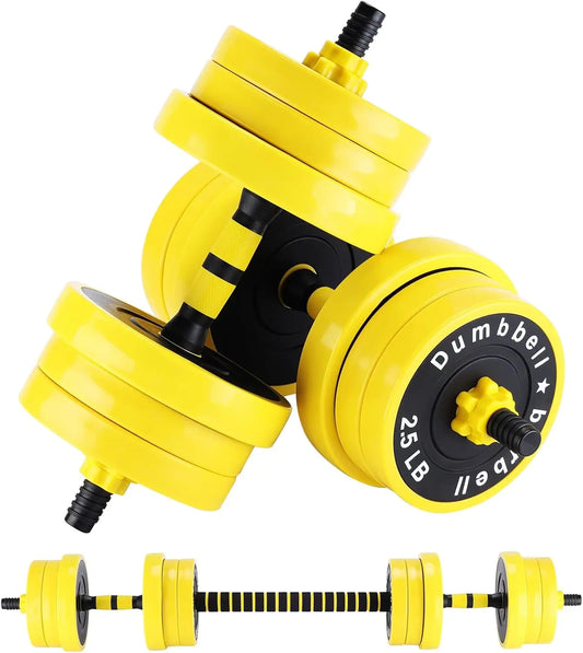 2‑in‑1 Adjustable 44 lb Dumbbell Barbell