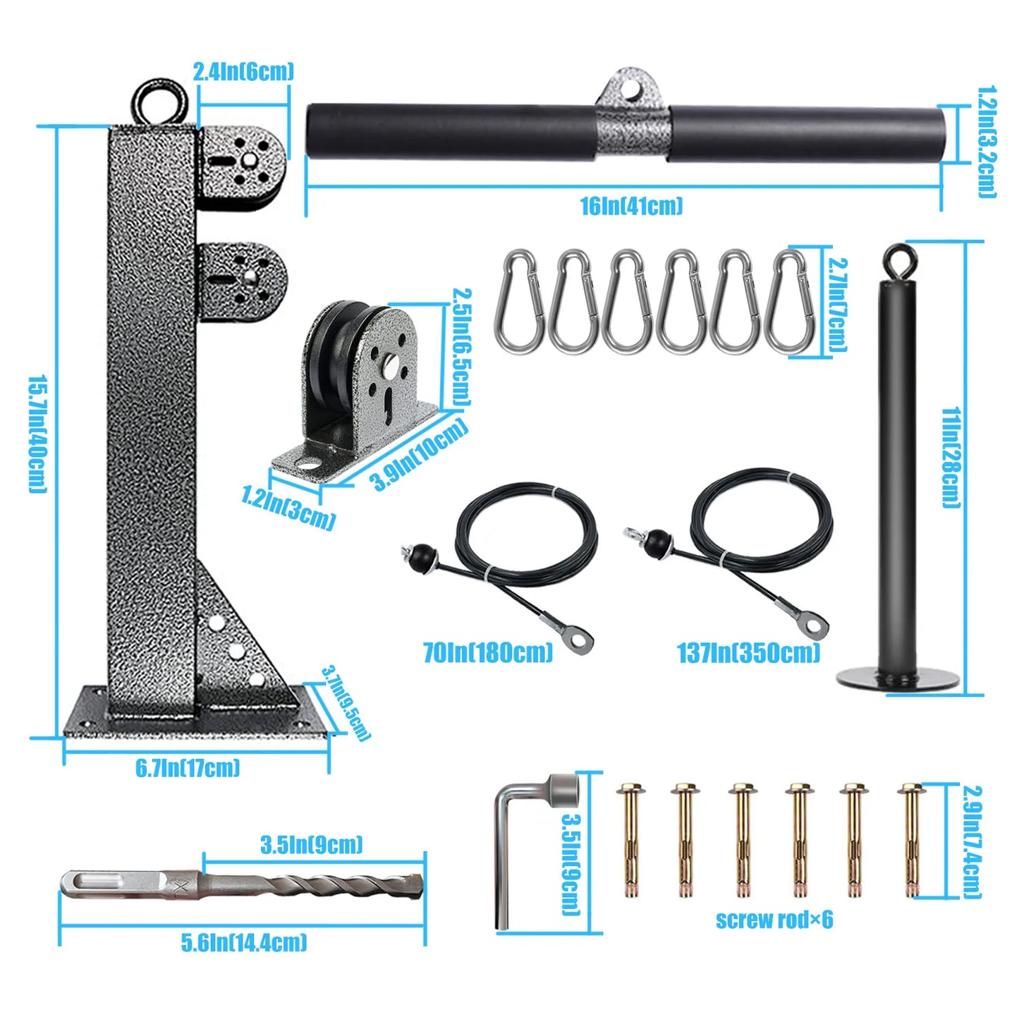 Fitness Cable Pulley System Wall Mounted LAT Pulldown Machines