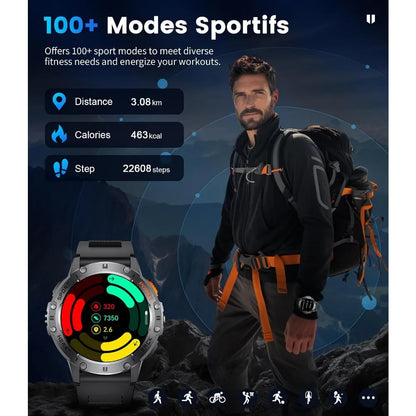 AMOLED Smartwatch, 530mAh Power, 170‑Mode Fitness Tracker