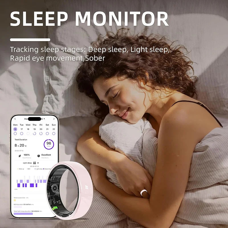 Fashion Ceramic Smart Ring with Health Tracking