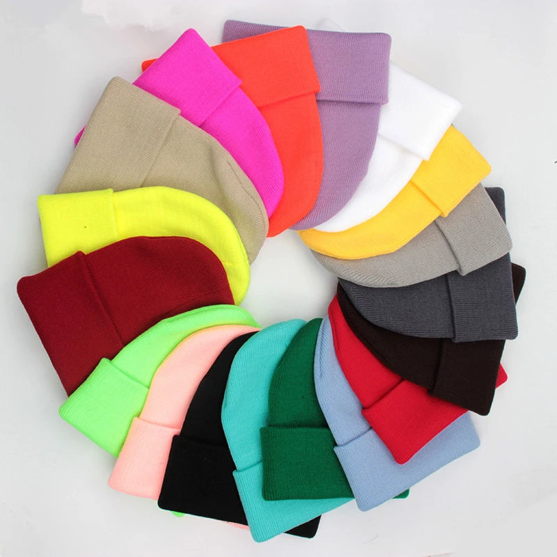 Solid Unisex Beanie Autumn Winter Wool Blends