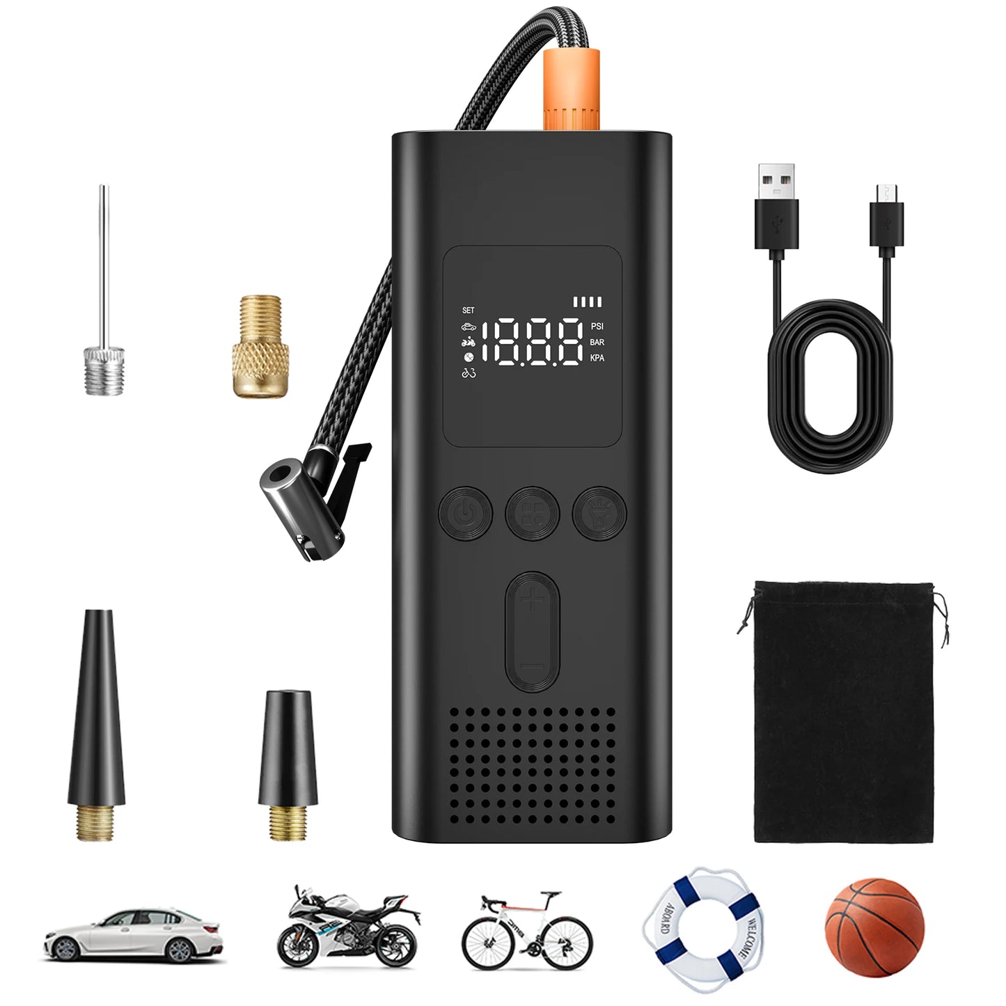 Compact Mini Electric Bicycle Air Pump