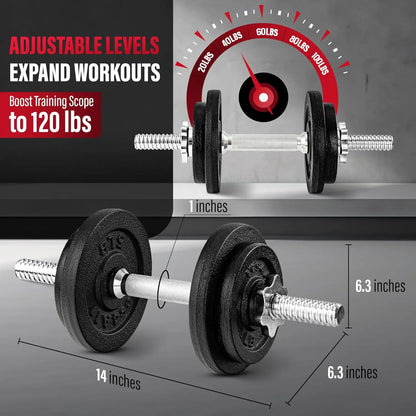 Adjustable Dumbbell Set with Weight Plates, 40lbs to 200lbs