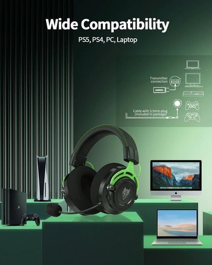2.4GHz Dual Stereo Sound Wireless Bluetooth Gaming Headphone