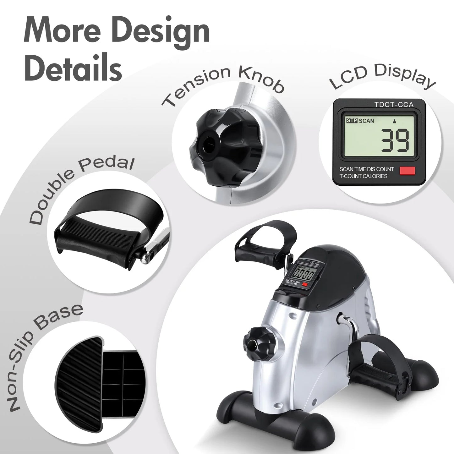 Motorized Under‑Desk Pedal Exerciser with LCD Display