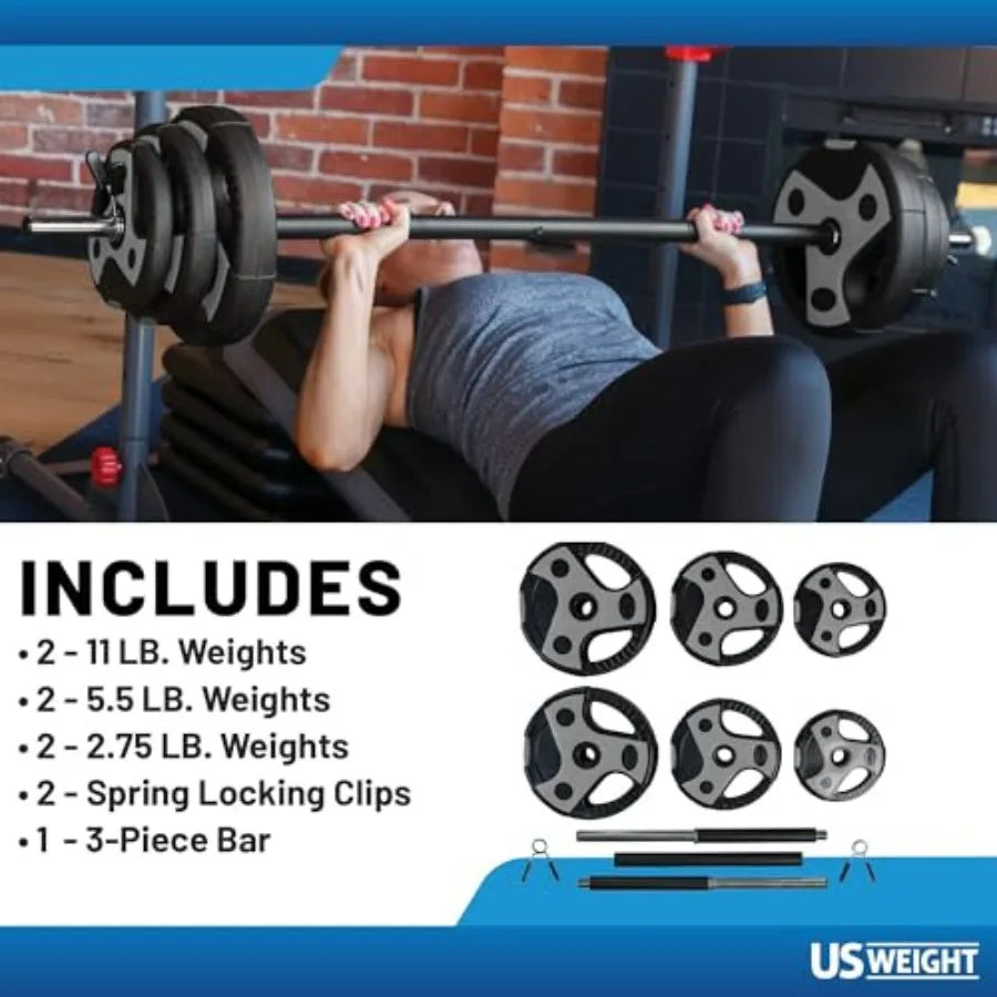 Adjustable 43LB Barbell Set for Home