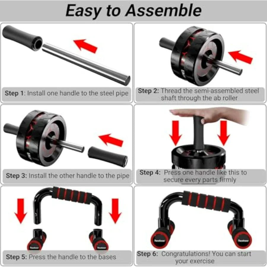 Ab Roller Kit with Bands and Accessories