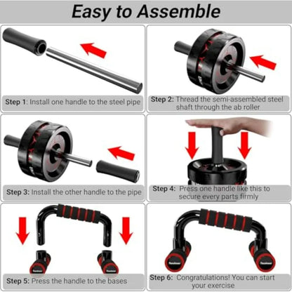 Ab Roller Kit with Bands and Accessories
