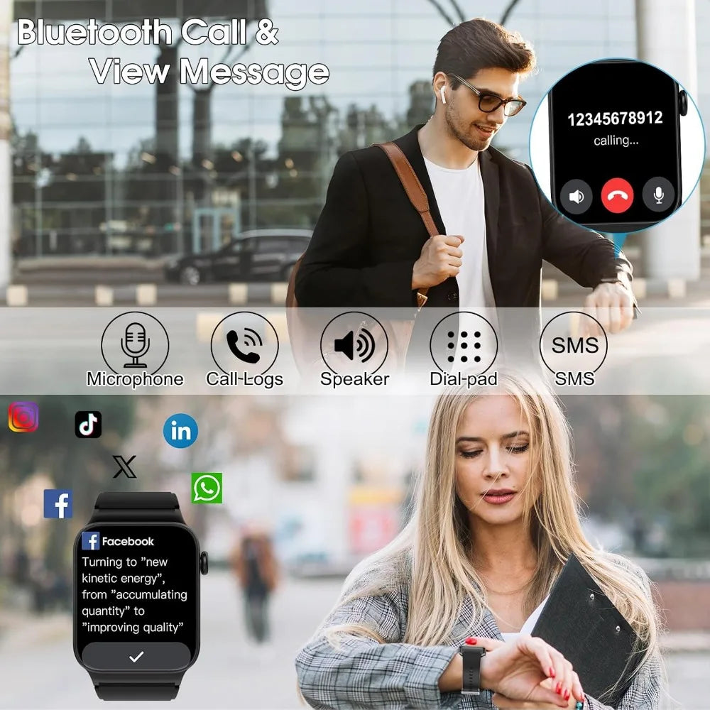 1.85" HD Smartwatch: Waterproof Fitness Tracker