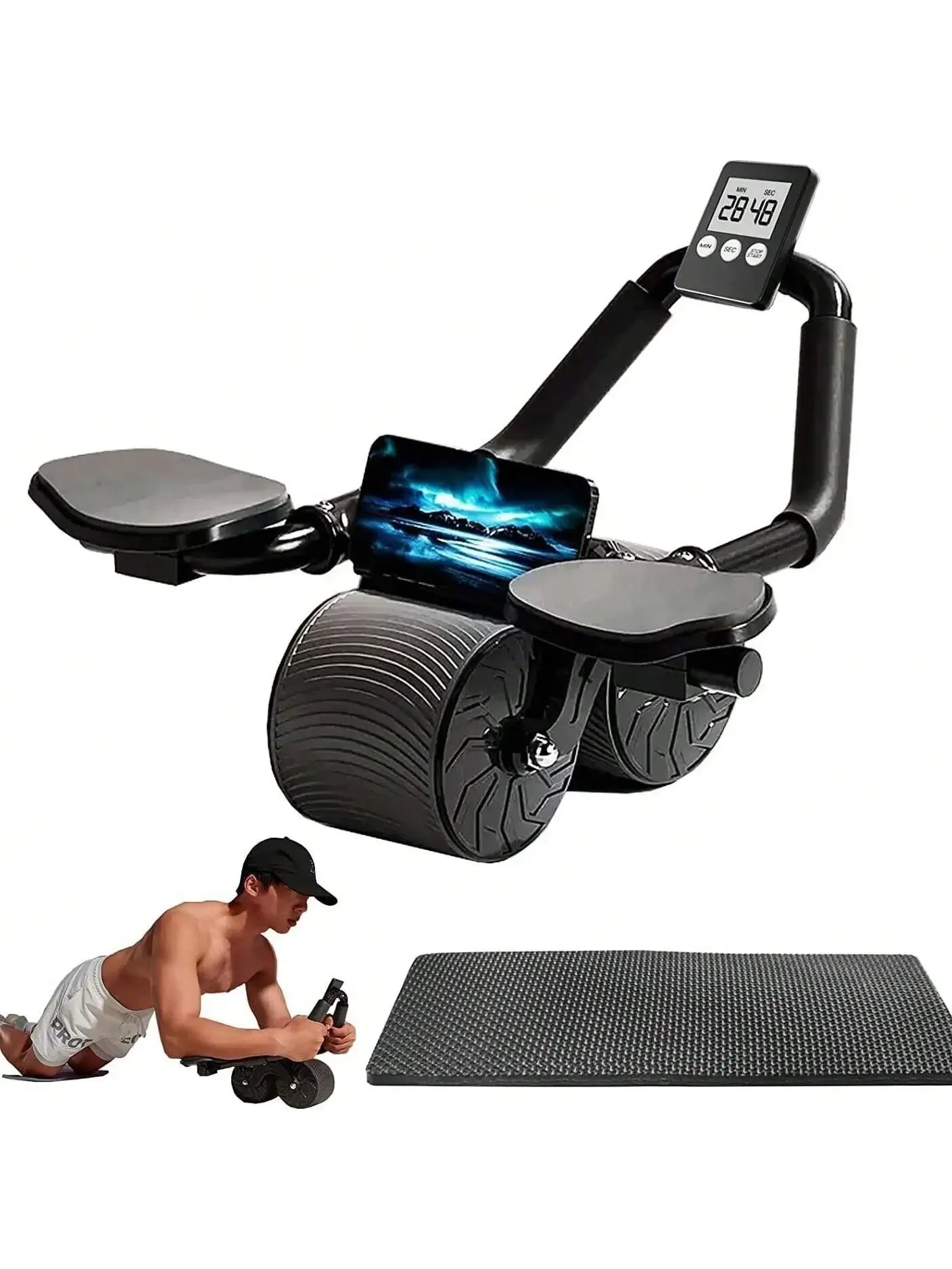 Automatic Rebound Ab Roller with Timer