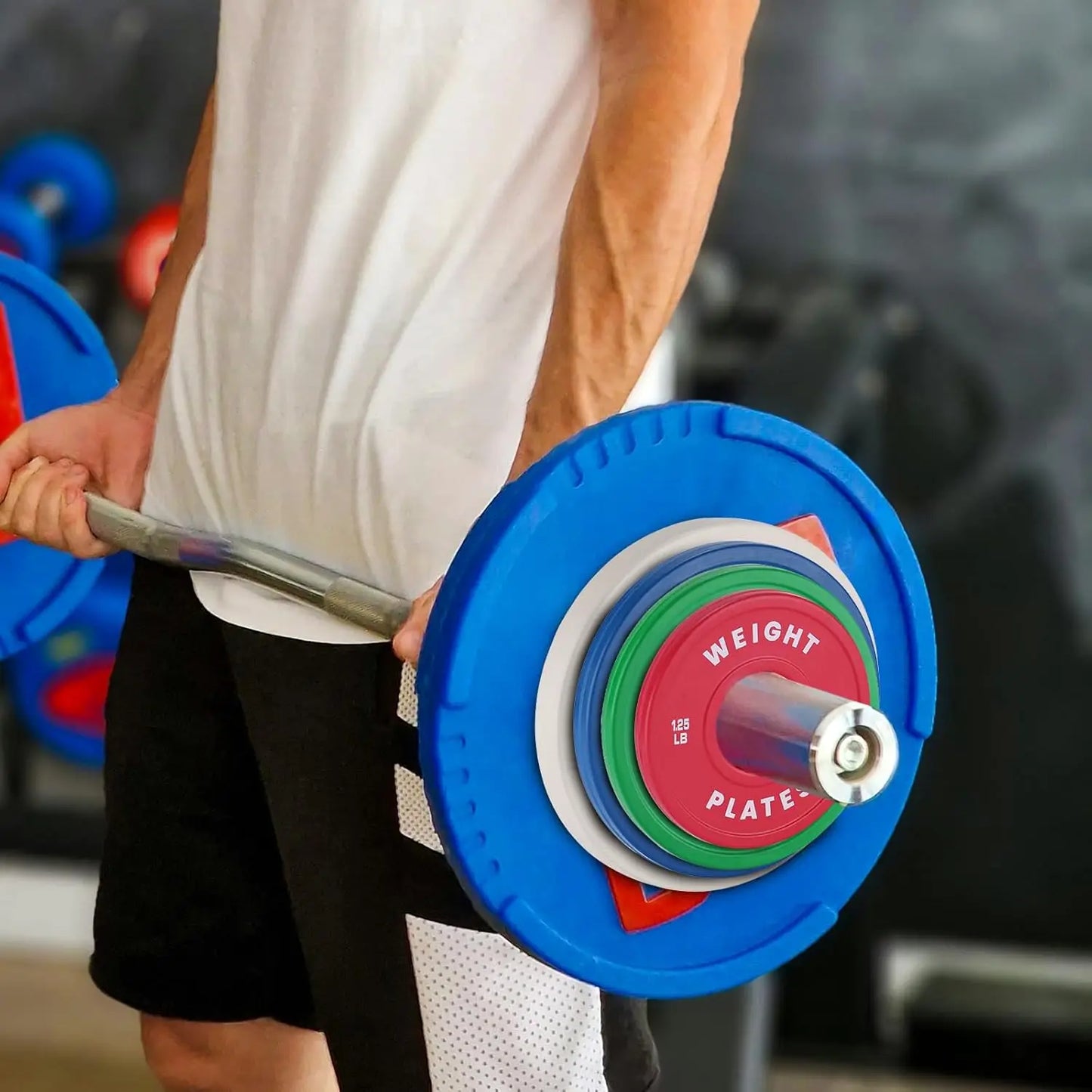 Barbell Fractional Weight Plates 1.25LB 2.5LB 5LB 10LB Set Rubber Coated