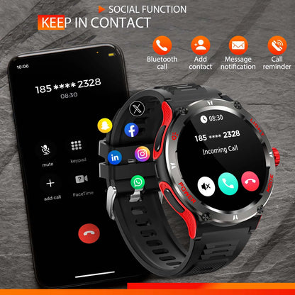 Smart Men’s Waterproof Watch with Compass Flashlight