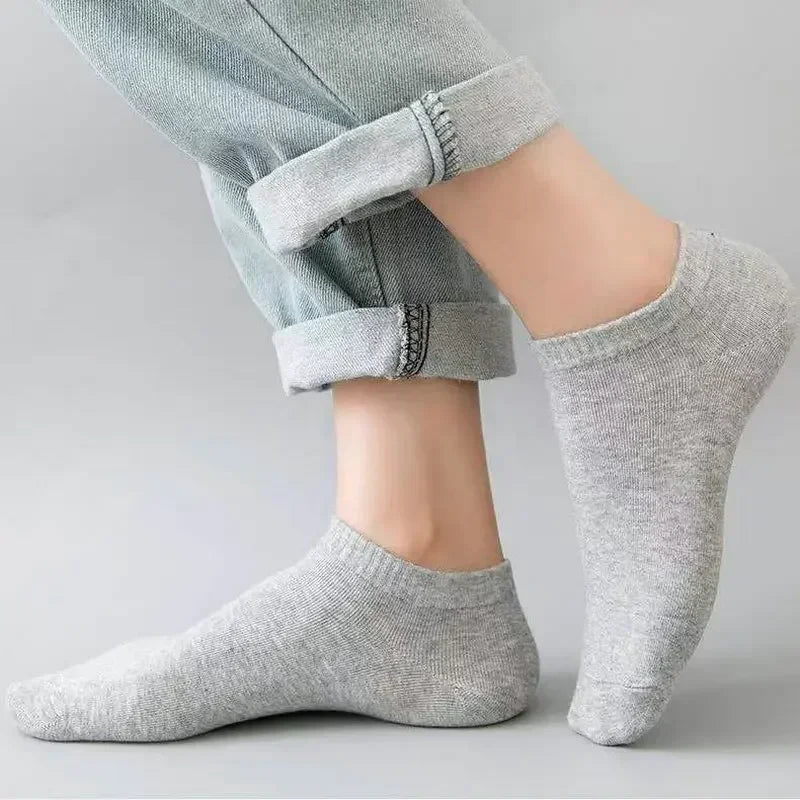 Unisex Breathable Cotton Solid Ankle Socks Pack