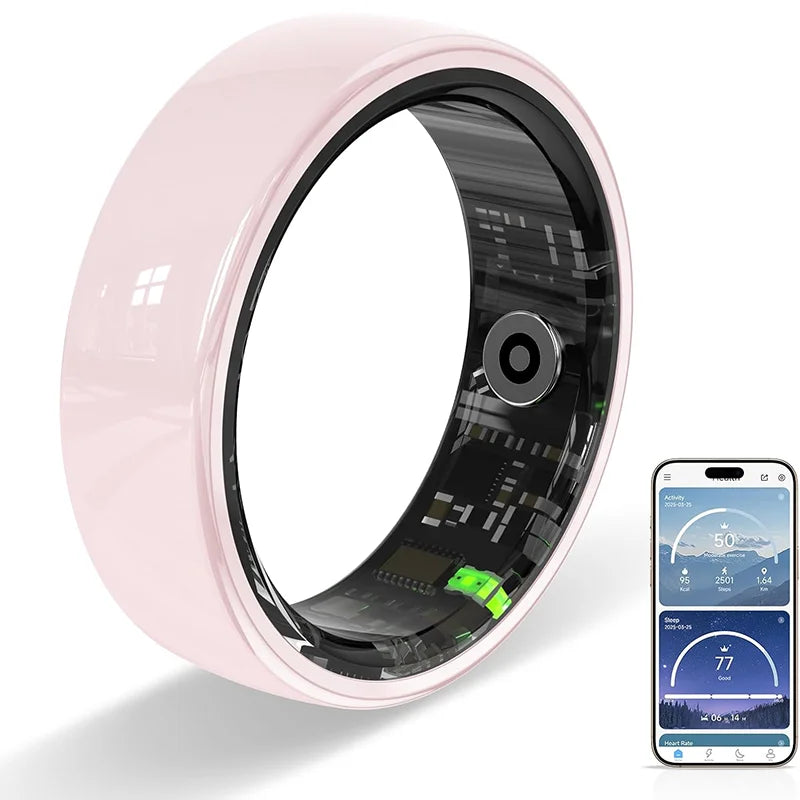 Fashion Ceramic Smart Ring with Health Tracking