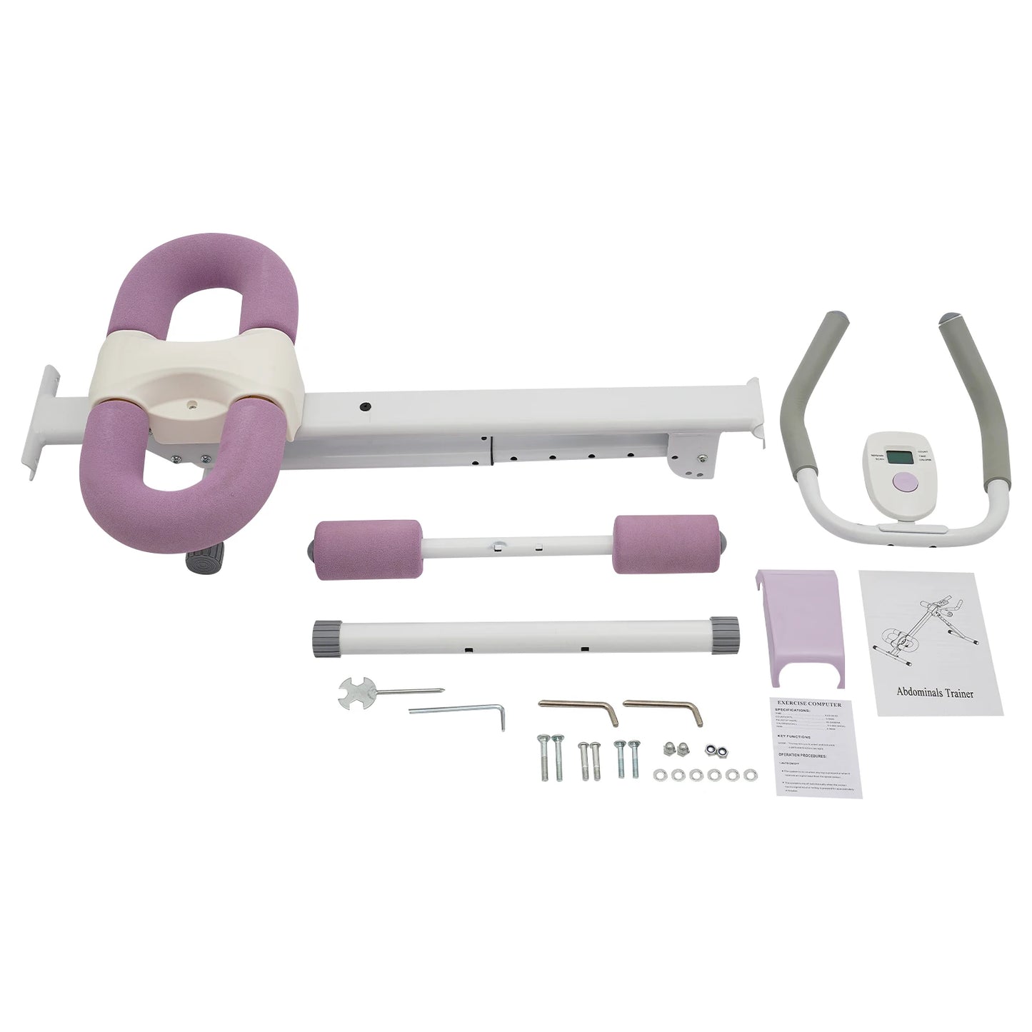 Foldable Ab Trainer Machine, Adjustable Levels LED Display