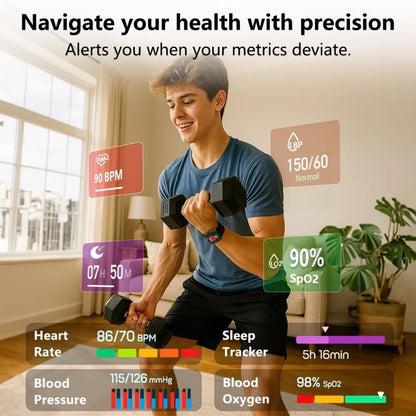Waterproof fitness watch with full health tracking