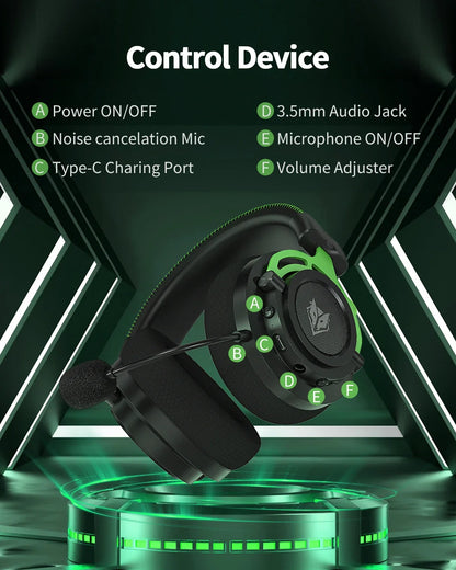 2.4GHz Dual Stereo Sound Wireless Bluetooth Gaming Headphone