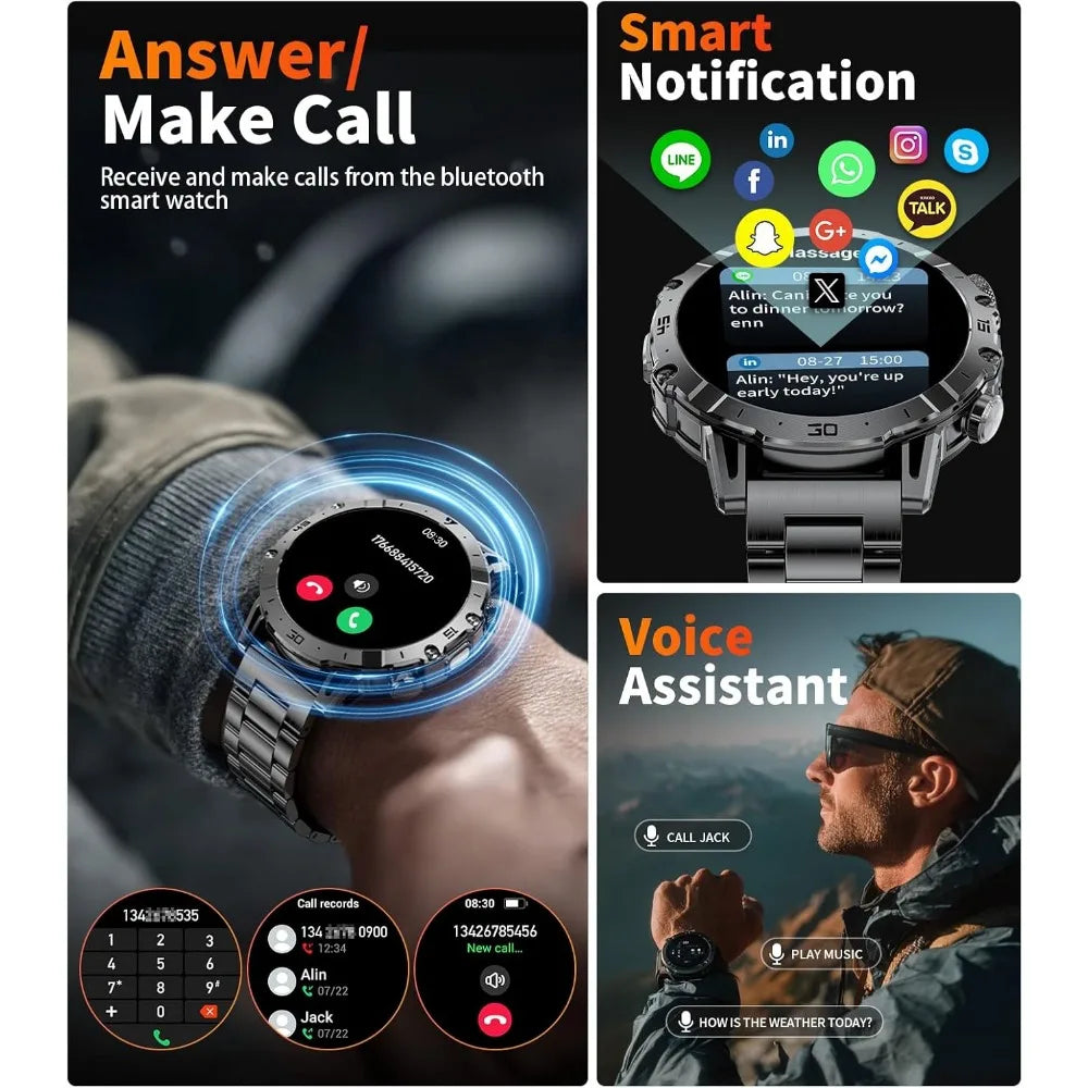 Ultra‑HD outdoor smartwatch with waterproof fitness tracking