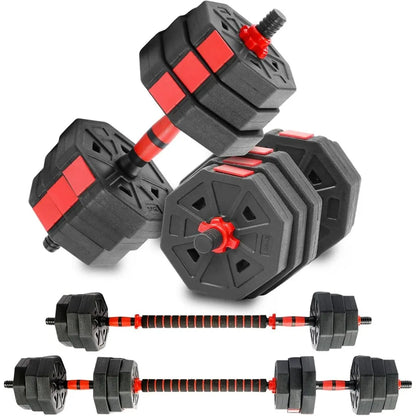 Adjustable Free‑Weight Dumbbell Barbell Home Gym Set