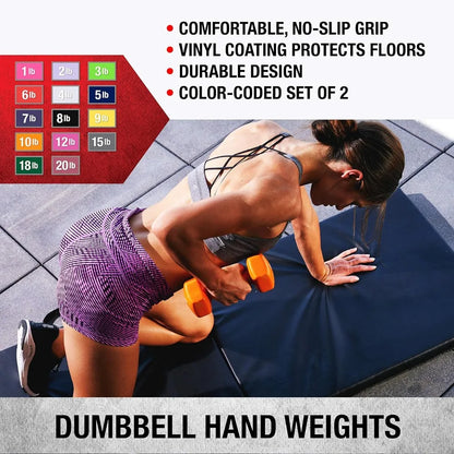 Vinyl‑Coated Adjustable Dumbbells for Full‑Body Training
