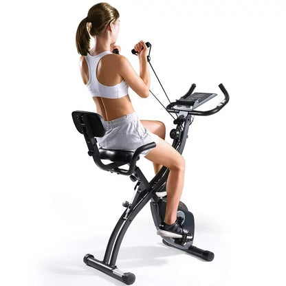 Folding Magnetic Upright Stationary Bike with Pulse Sensor