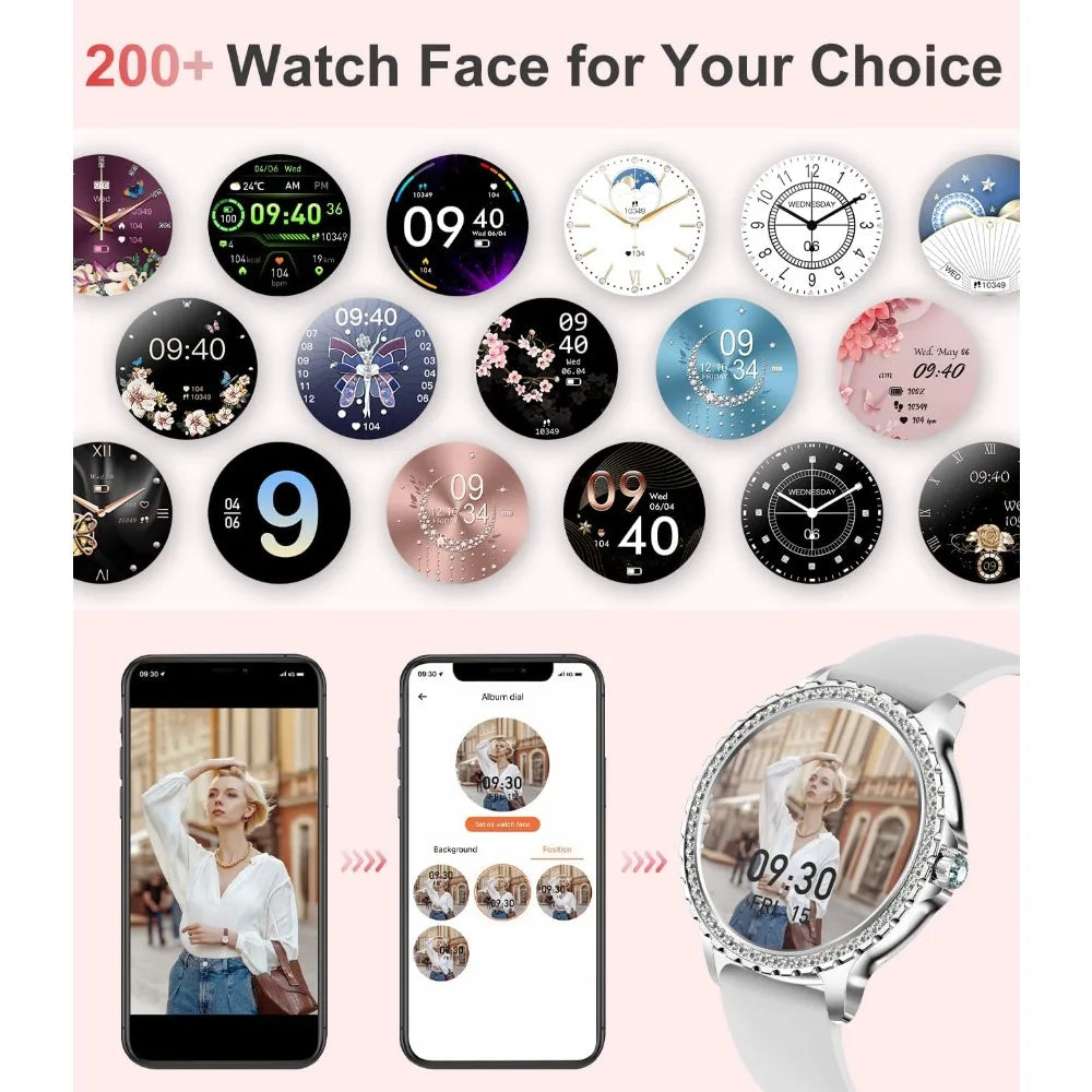 Women’s 1.3" Diamond HD Luxury Fitness Smartwatch