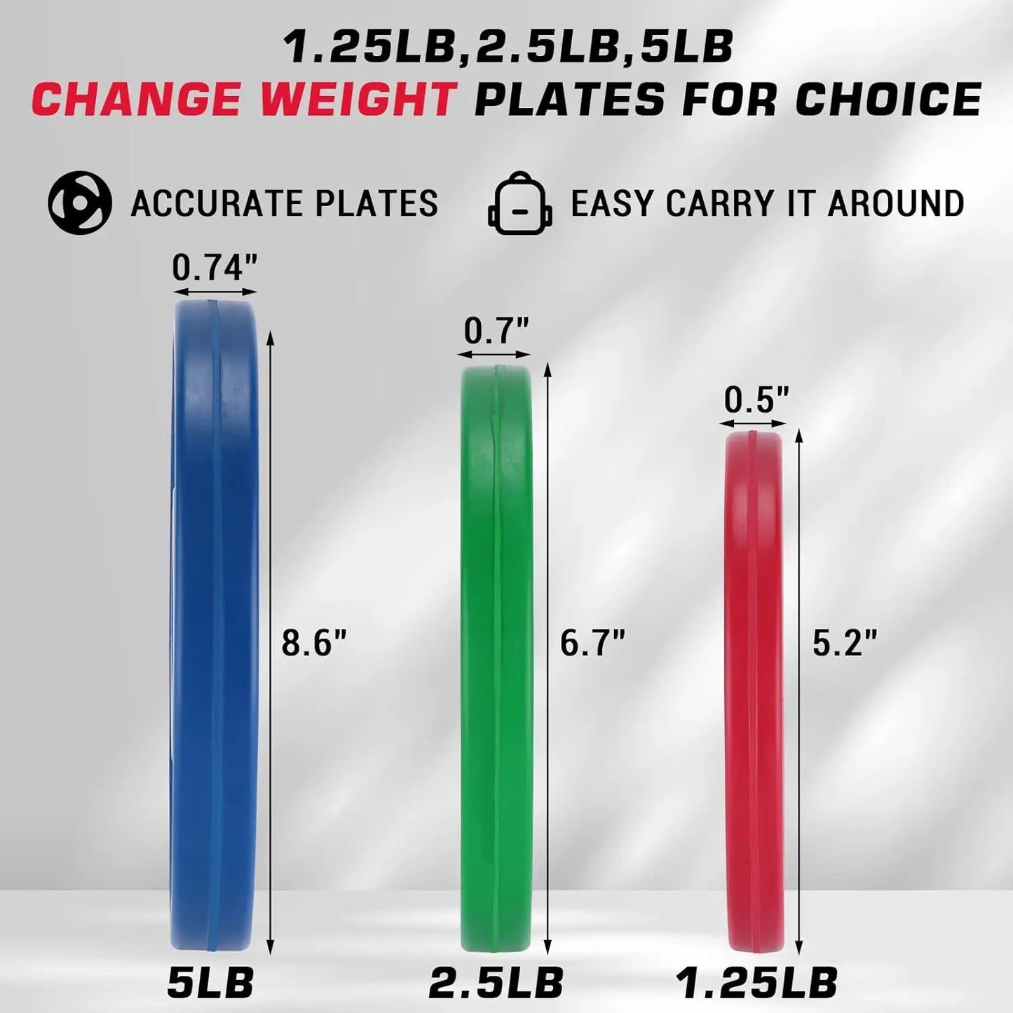Rubber Change Plates for Home Gym Weightlifting