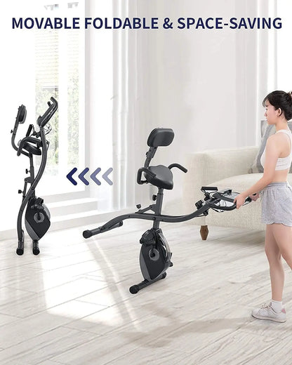 Folding Magnetic Upright Stationary Bike with Pulse Sensor