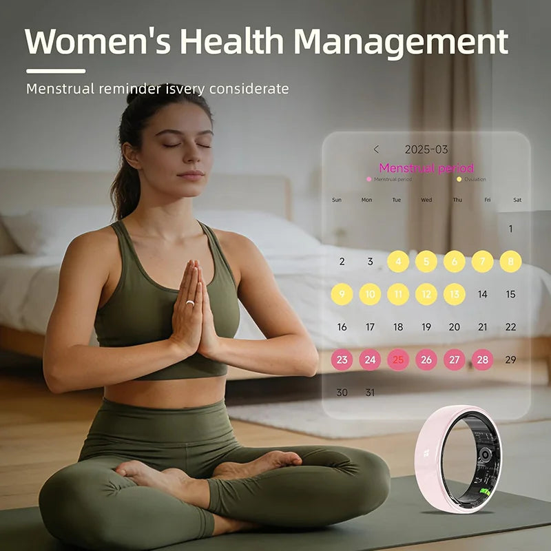 Fashion Ceramic Smart Ring with Health Tracking