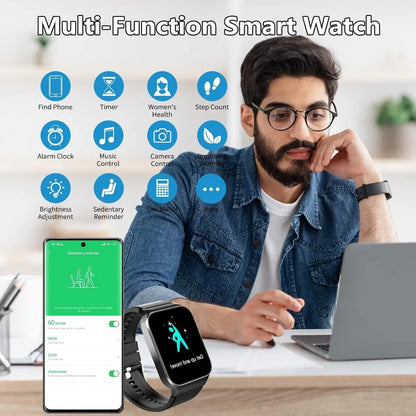 1.85" HD Smartwatch: Waterproof Fitness Tracker