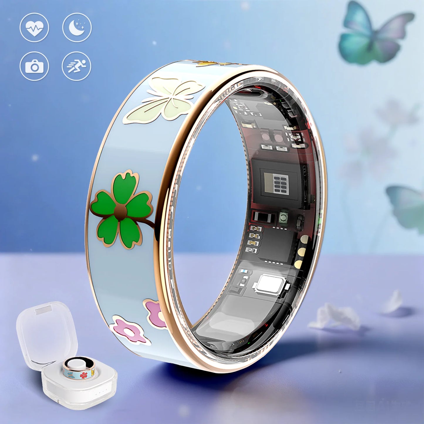 Blue Dragonfly Lotus Smart Ring Health Tracker
