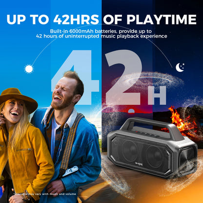 80W Speakers Bluetooth Wireless, Portable Outdoor Speakers