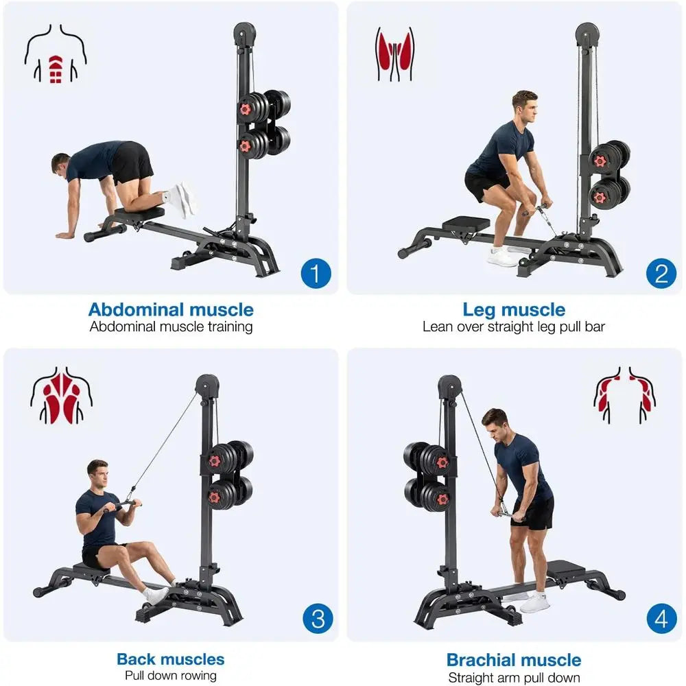 Adjustable Rowing Machine With Weight System Bar