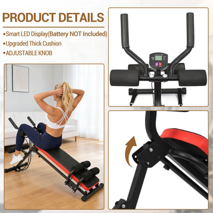 Foldable Adjustable Ab Bench Glider Core Trainer