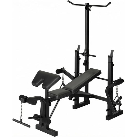 7 in 1 Strength Training Bench with Squat Rack 900 LBS