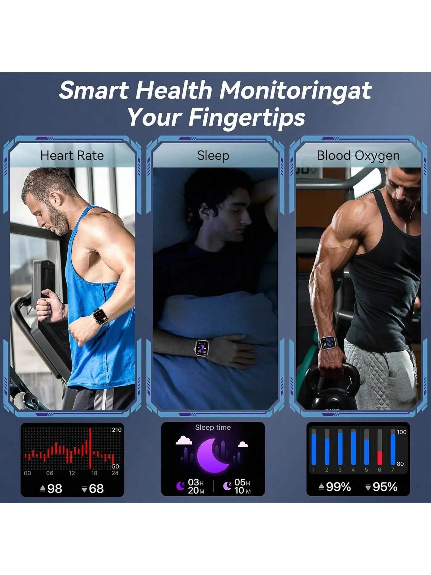 Smart HD Bluetooth Fitness Smartwatch with Bands