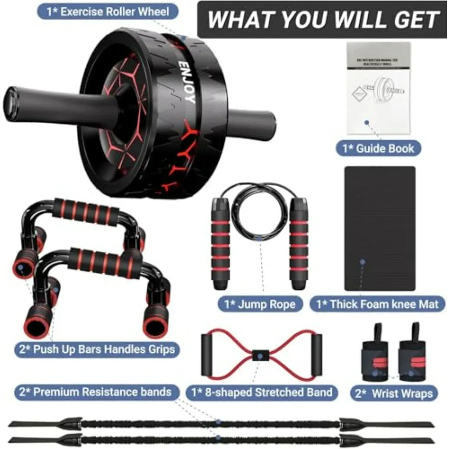 Ab Roller Kit with Bands and Accessories