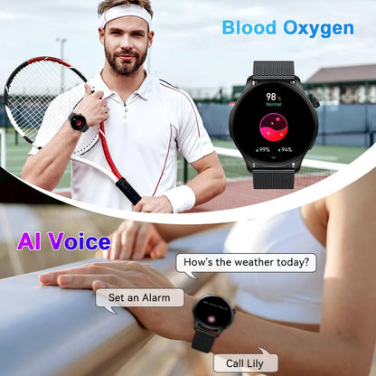 Waterproof fitness smartwatch with heart‑sleep tracking