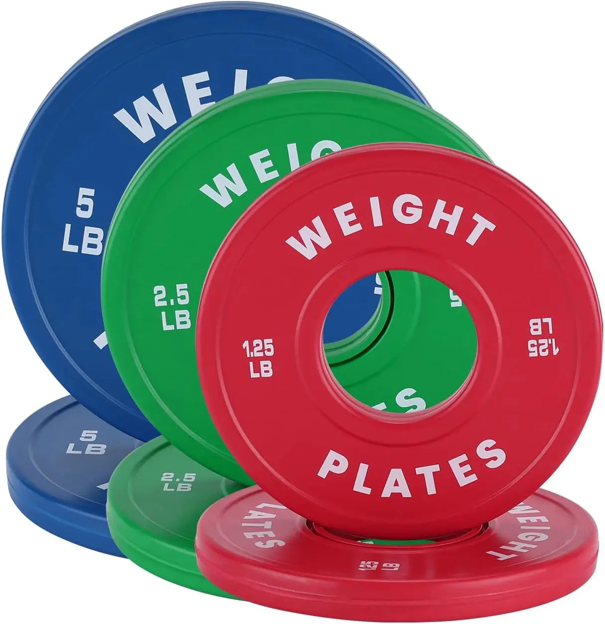 Barbell Fractional Weight Plates 1.25LB 2.5LB 5LB 10LB Set Rubber Coated