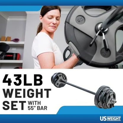 Adjustable 43LB Barbell Set for Home