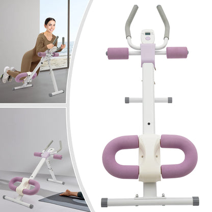 Foldable Ab Trainer Machine, Adjustable Levels LED Display