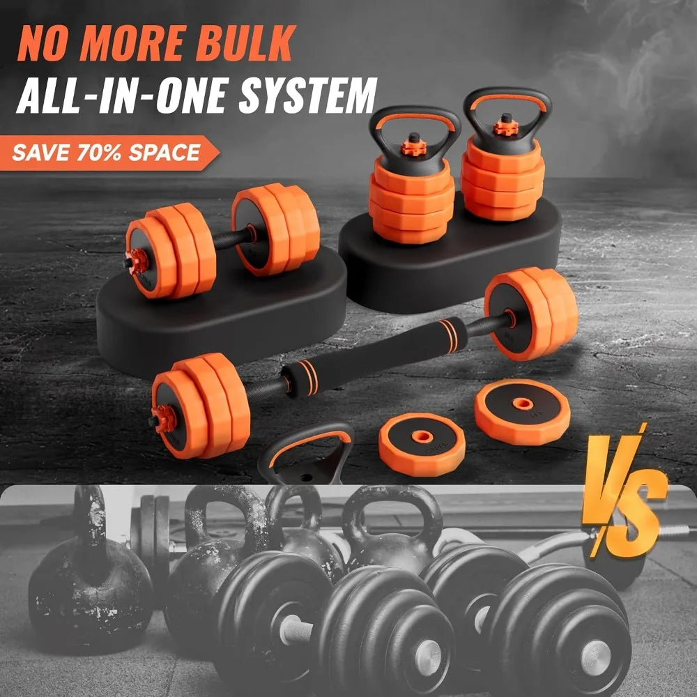 Adjustable Dumbbell Set - Fastening Mechanism - Versatile Free Weights for Home Gym