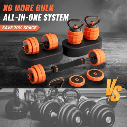 Adjustable Dumbbell Set - Fastening Mechanism - Versatile Free Weights for Home Gym